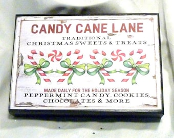 Candy Cane wood Christmas signs