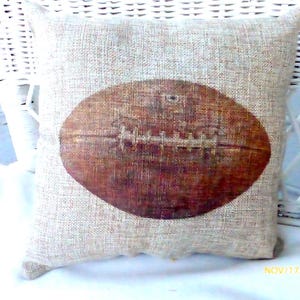 Football Pillows, Vintage sports pillows, Boys room decor