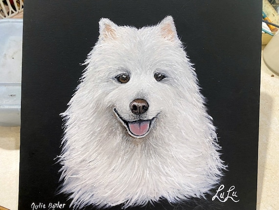 手描きのペットの肖像画、あなたのペットのオリジナル油絵、犬の