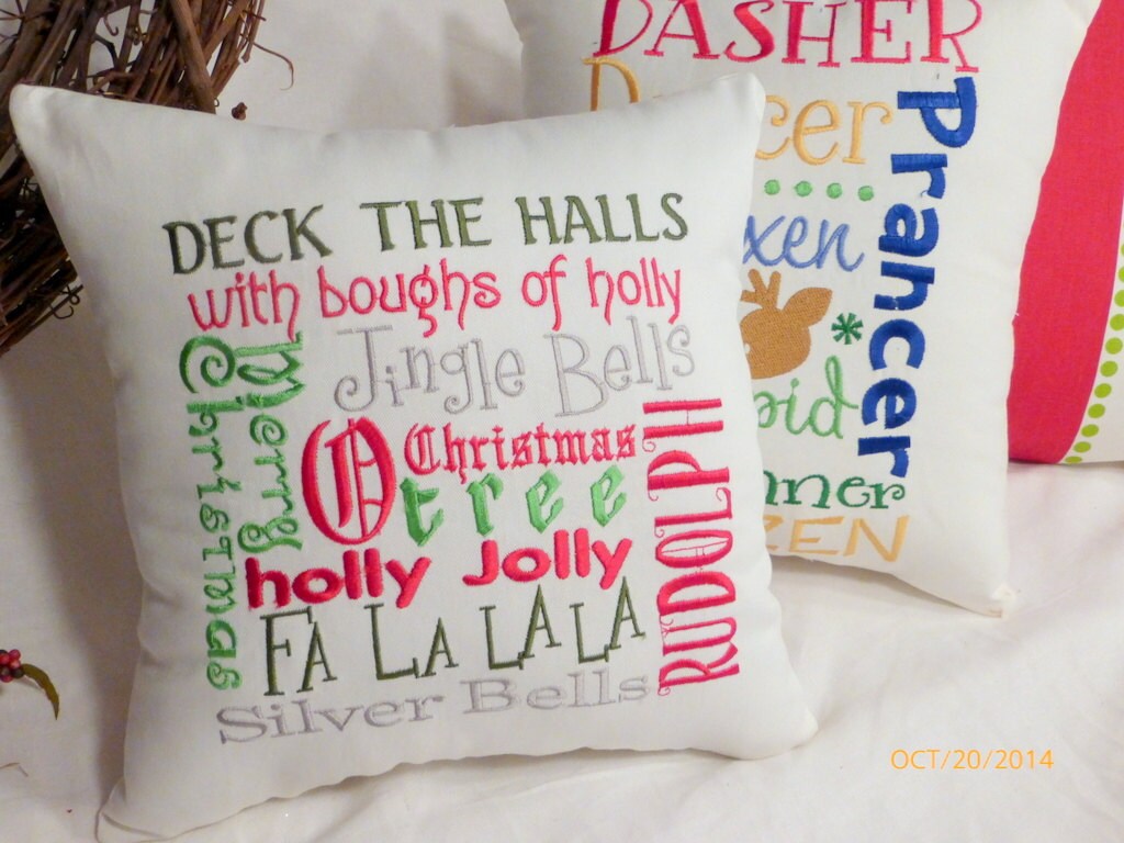 Personalized Christmas Throw Pillow Subway Art Christmas 