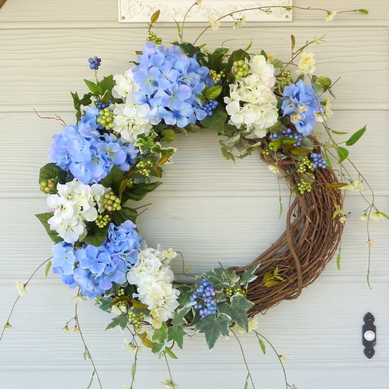 Blue Hydrangea Wreath wreath door wreath Easter Wreath | Etsy