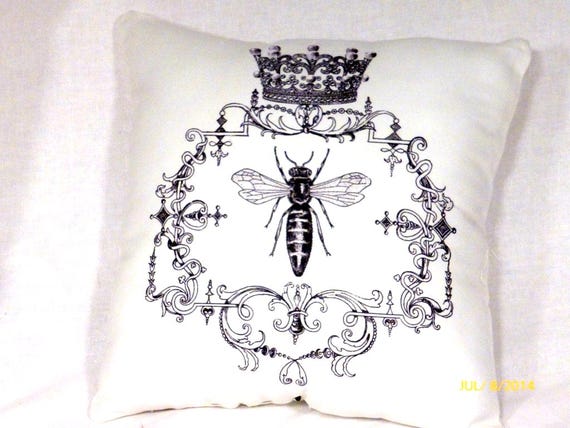 Queen Bee Pillow, Paris pillows, French Country Decor