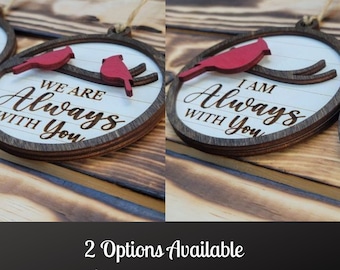 Cardinal Ornaments - In Memory Of - Wooden Memorial Ornaments