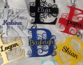 Personalized Monogram & Name Christmas Ornaments - Custom Made - Laser Cut