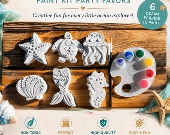 Premium Set of 6 Party Favors • Under The Sea Paint Kit • Includes Paint Palette
