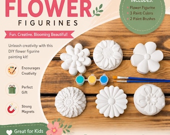 Kids Party Favors • Flowers Paint Kit • Paint a Magnet