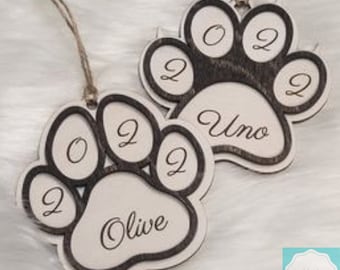 Fur Baby/Pet Christmas Ornaments - Laser Cut Wood - Personalized