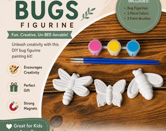 Kids Party Favors • Butterfly, Bee & Dragonfly Paint Kit • Paint a Magnet
