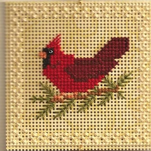 Cardinal Christmas Tree Ornament - Counted Cross Stitch Chart - PDF Instant Download