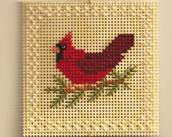 Cardinal Christmas Tree Ornament - Counted Cross Stitch Chart - PDF Instant Download