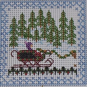 Christmas Sleigh Tree Ornament - Counted Cross Stitch Chart - PDF Instant Download