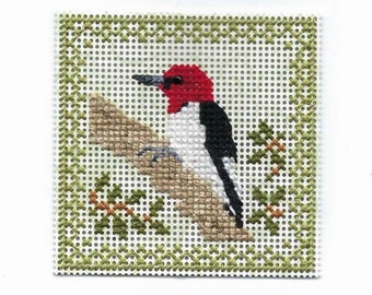 More Birds of the Air - Red-headed Woodpecker - Counted Cross Stitch Chart - PDF Instant Download