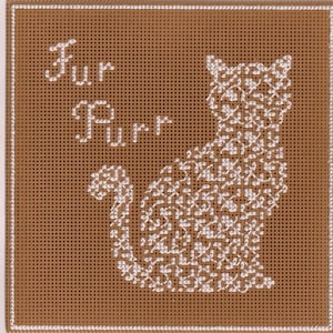 Rosebud Lace Fur Purr - Counted Cross Stitch Chart - PDF Instant Download