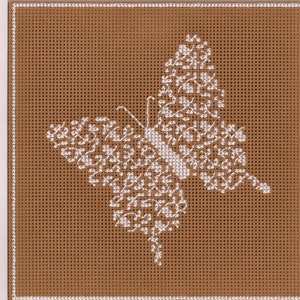 Rosebud Lace Butterfly - Counted Cross Stitch Chart - PDF Instant Download