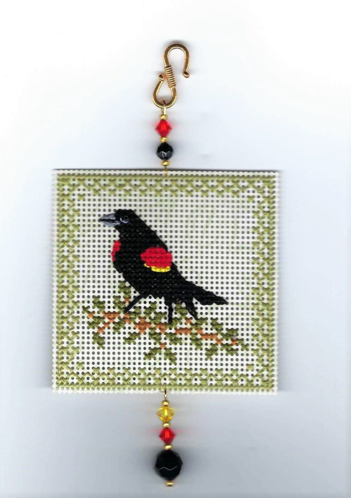 More Birds of the Air Red Winged Blackbird Counted Cross | Etsy