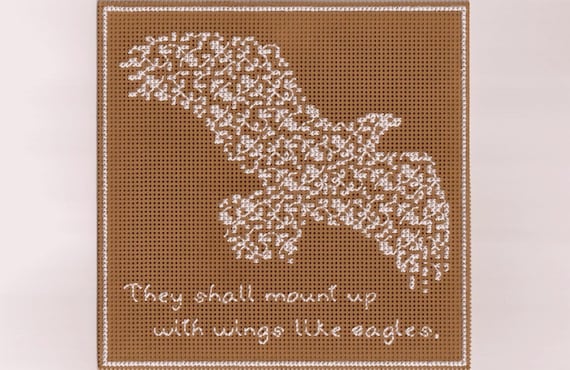 Rosebud Lace Wings Like Eagles - Counted Cross Stitch Chart - PDF Instant Download