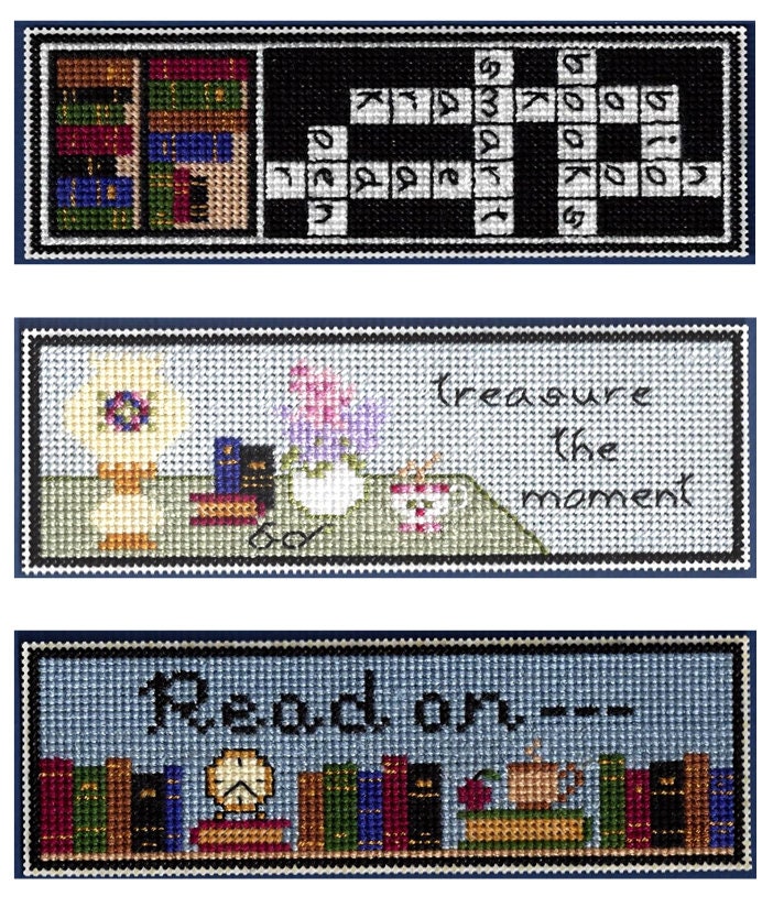 Book Lovers Trio - Set of 3 Bookmark Patterns - Counted Cross Stitch ...