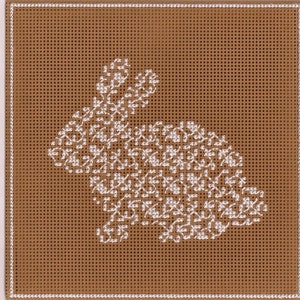 Rosebud Lace Bunny- Counted Cross Stitch Chart - PDF Instant Download