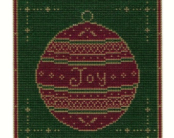 Christmas Ball Joy Counted Cross Stitch Patterns - PDF Instant Download