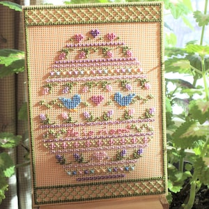 Blue Bird Easter Egg - Counted Cross Stitch Chart - PDF Instant Download