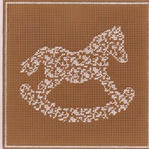 Rosebud Lace Schaukelpferd - Kreuzstichvorlage - PDF Sofort Download