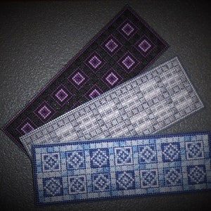 Around the Block - set of 3 Bookmark patterns - Counted Cross Stitch Charts - PDF Instant Download