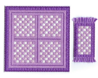 Doll House Rugs Patterns - two patterns - Counted Cross Stitch Charts - PDF Instant Download