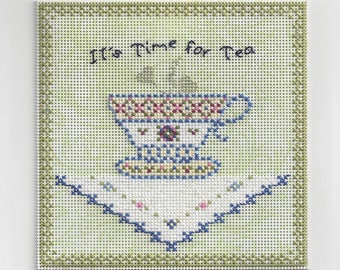 It's Time for Tea - Counted Cross Stitch Chart - PDF Instant Download