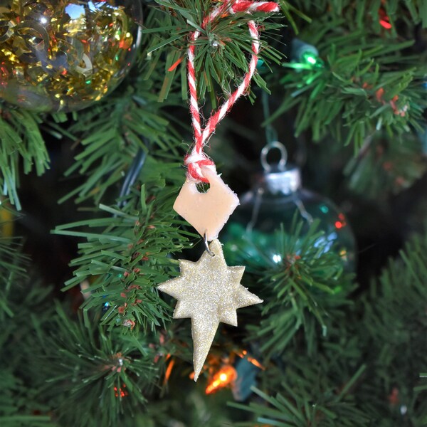 Handmade Christmas Ornament, Star Ornament, Celestial Ornament for Her, Clay Ornament, Christmas Star Ornament For Mom, Gifts for Woman
