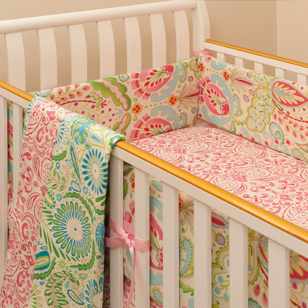 Custom Baby Crib Bedding Kumari Garden