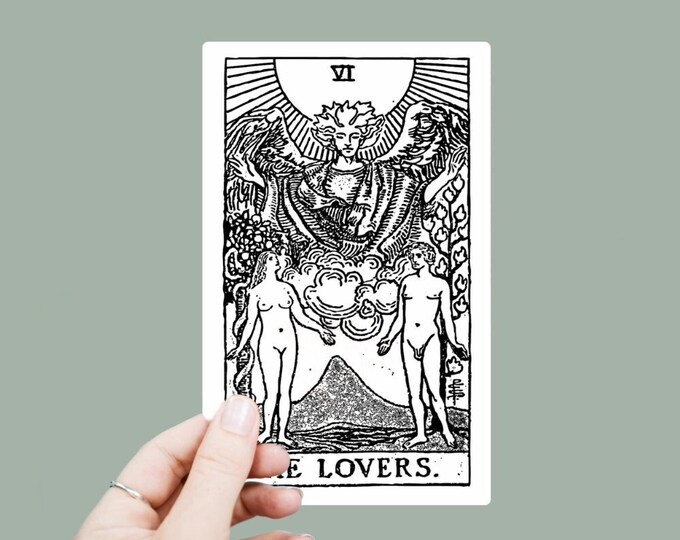 The Lovers Vinyl Decal, Satin Finish Sticker, Tarot Card Laptop Sticker, Window Decal, Water Bottle Decal, 4 Sizes to Choose From