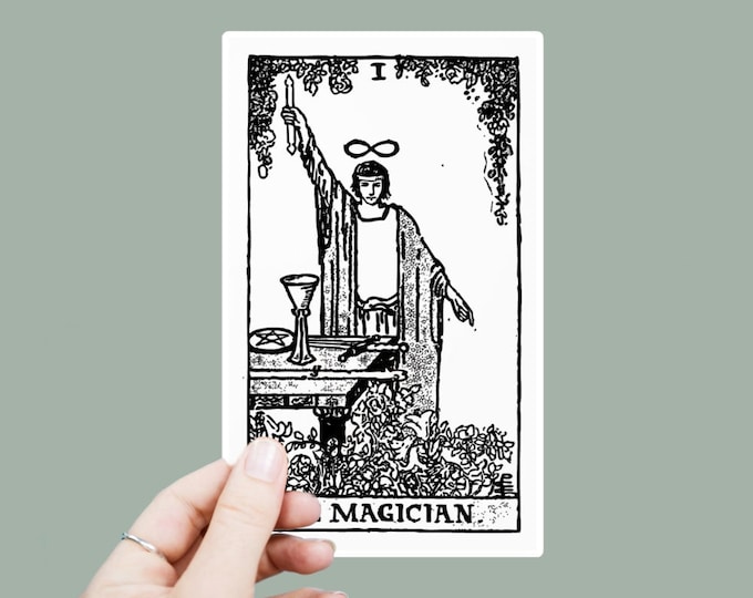 The Magician Vinyl Decal, Satin Finish Sticker, Tarot Cards Laptop Sticker, Window Decal, Water Bottle Decal, 4 Sizes to Choose From