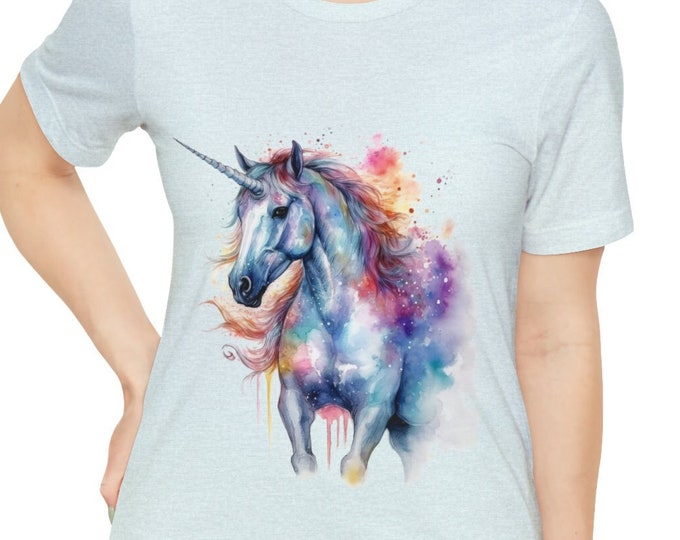 Unisex Jersey Short Sleeve Tee, Boho Hippie Magical Unicorn Fantasy T Shirt, Bohemian Apparel, Unisex Bella Canvas 3001 Cotton Tee, S-3XL