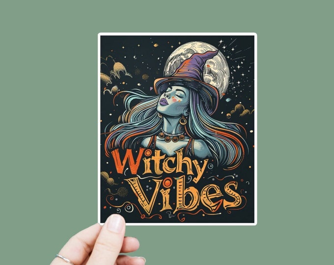 Witchy Vibes Decal, Satin Finish Sticker, Boho Sticker Laptop Sticker, Window Decal, Water Bottle Decal, 4 Sizes