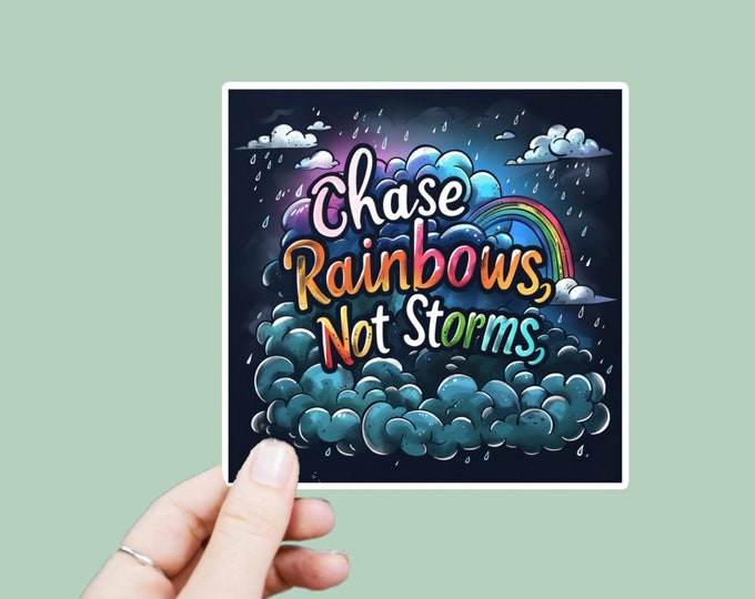 Chase Rainbows Power Decal, Satin Finish Sticker, Boho Sticker Laptop Sticker, Window Decal, Water Bottle Decal, 4 Sizes