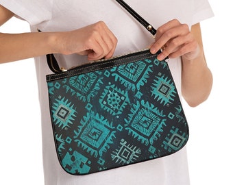 10x8" PU Vegan Leather Shoulder Bag, Boho Bohemian Accessories, Purse with Lining and Pockets, Boho Lined Purse