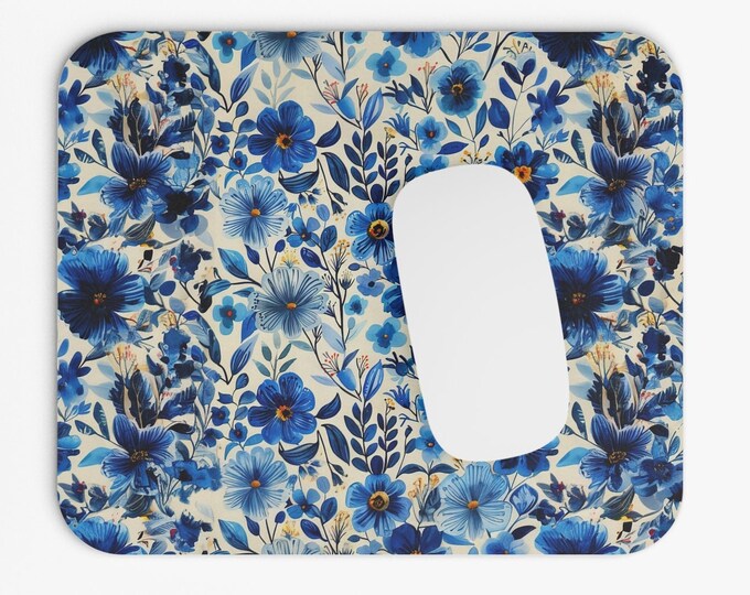 Wildflowers Boho Print Mouse Pad, 9"x8" Hippie Boho Mouse Pad, Tech Desk Office Computer Mouse Pad Office Supplies, Neoprene Non Slip Mouse