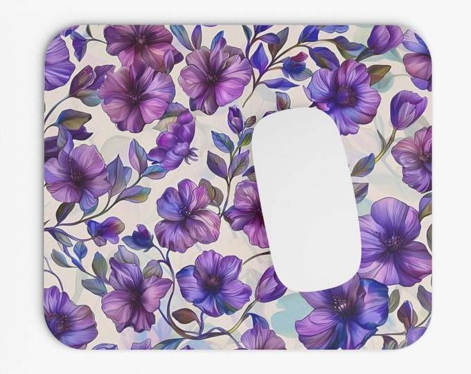 Floral Boho Print Mouse Pad, 9"x8" Hippie Boho Mouse Pad, Tech Desk Office Computer Mouse Pad Office Supplies, Neoprene Non Slip Mouse