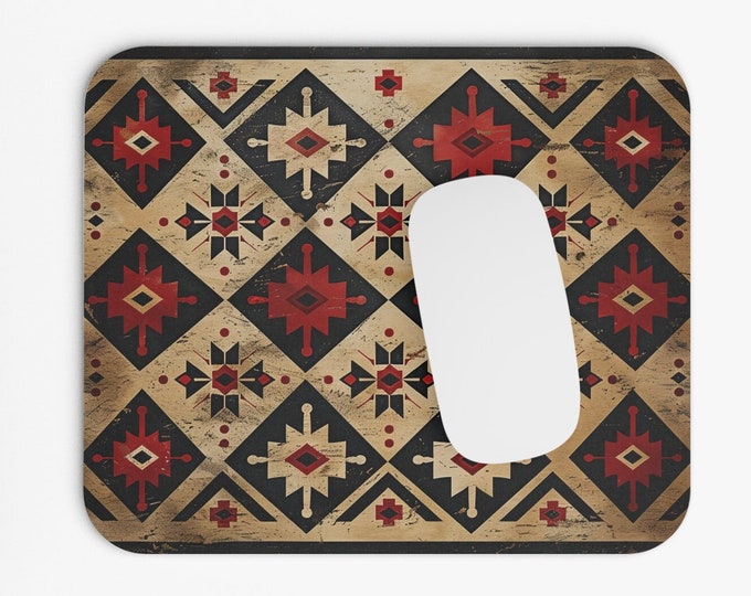 Boho Print Mouse Pad, 9"x8" Hippie Boho Mouse Pad, Tech Desk Office Computer Mouse Pad Office Supplies, Neoprene Non Slip Mouse