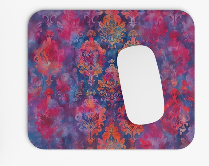 Boho Print Mouse Pad, 9"x8" Hippie Boho Mouse Pad, Tech Desk Office Computer Mouse Pad Office Supplies, Neoprene Non Slip Mouse