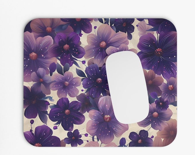 Floral Boho Print Mouse Pad, 9"x8" Hippie Boho Mouse Pad, Tech Desk Office Computer Mouse Pad Office Supplies, Neoprene Non Slip Mouse
