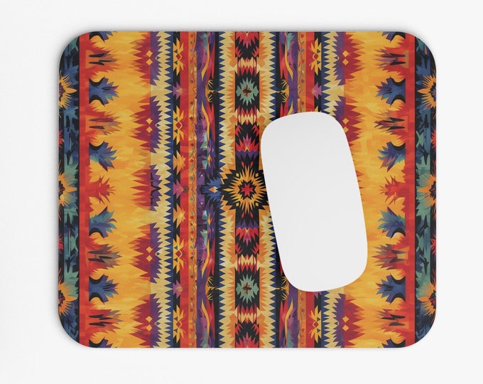 Boho Print Mouse Pad, 9"x8" Hippie Boho Mouse Pad, Tech Desk Office Computer Mouse Pad Office Supplies, Neoprene Non Slip Mouse