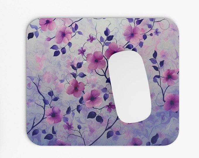 Floral Boho Print Mouse Pad, 9"x8" Hippie Boho Mouse Pad, Tech Desk Office Computer Mouse Pad Office Supplies, Neoprene Non Slip Mouse