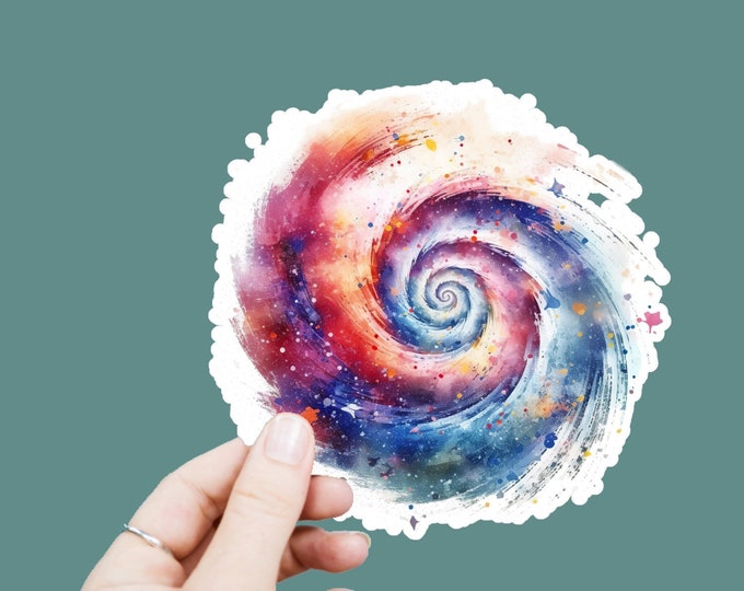 Galaxy Swirl Vinyl Decal, Satin Finish Sticker, Watercolor Magic Boho Laptop Sticker, Window Decal, Water Bottle Decal, 4 Sizes to Choose