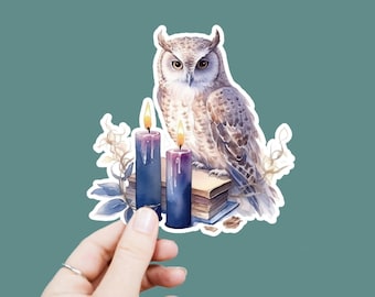 Owl Books Candles Vinyl Decal, Satin Finish Sticker, Watercolor Boho  Laptop Sticker, Window Decal, Water Bottle Decal, 4 Sizes to Choose