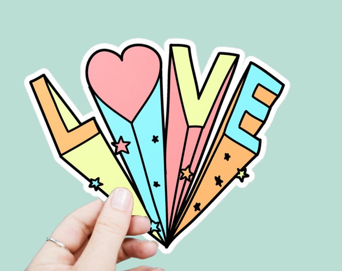 Love Quote Decal, Satin Finish Sticker, Boho Love Sticker Laptop Sticker, Window Decal, Water Bottle Decal, 4 Sizes