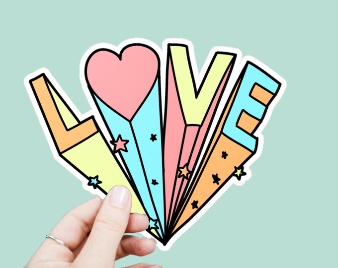 Love Quote Decal, Satin Finish Sticker, Boho Love Sticker Laptop Sticker, Window Decal, Water Bottle Decal, 4 Sizes