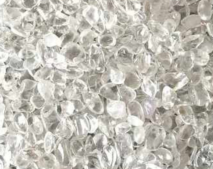 Bulk 1lb Mini 5-8mm Clear Crystal Quartz Gemstone Chips, Small Polished Chips, Undrilled Mini Quartz Gravel Chips Crystals Gems, Bulk Gems