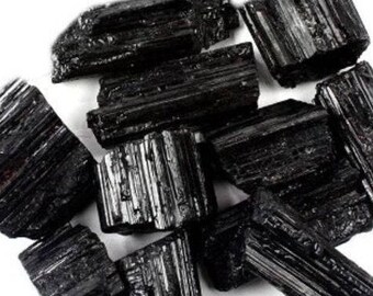 Bulk 1lb Black Tourmaline Raw Crystals, Black Tourmaline Rough Gemstones, Bulk 1 Pound Raw Black Tourmaline, Bulk Crystals, Bulk Gemstones