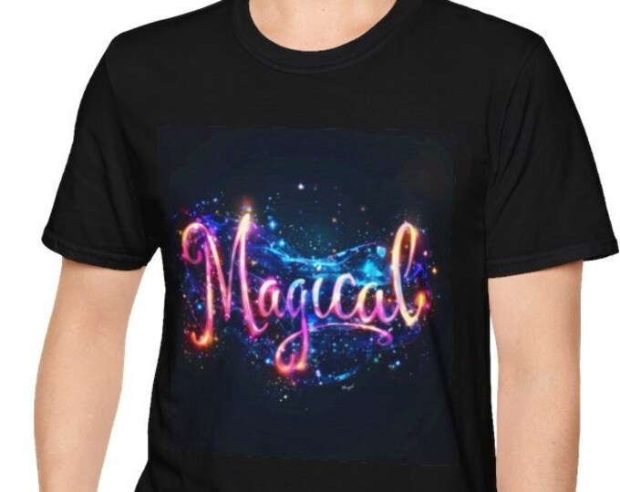 Unisex Softstyle T-Shirt, Magical Cotton Tee, Boho Hippie Shirt, Sizes XS-5XL, Men's Women's Retro Apparel Clothing